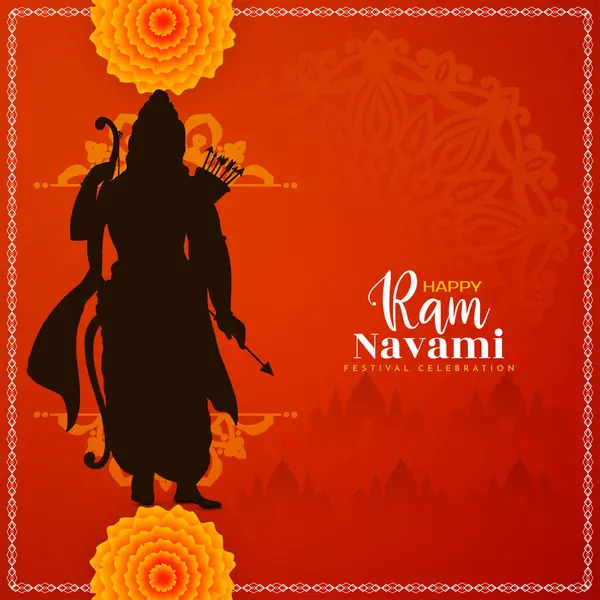 Happy Ram Navami Πολιτιστική Ινδουιστικό Υπόβαθρο Σχεδιασμό Φεστιβάλ Διανυσματικά Γραφικά