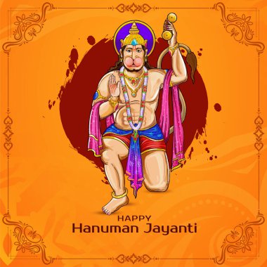 Mutlu Hanuman Jayanti Hindu Dini Festivali arka plan tasarım vektörü