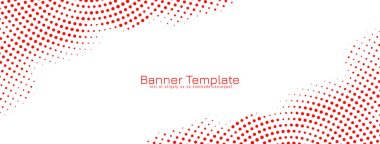 Modern kırmızı yarım ton tasarımı beyaz pankart şablon vektörü