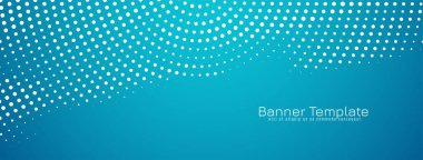 Modern yarım ton tasarımı mavi renk pankart şablon vektörü