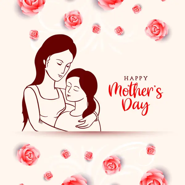Boldog Anyák Napját Ünneplés Stílusos Üdvözlőkártya Vektor Jogdíjmentes Stock Illusztrációk
