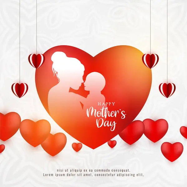 Χαρούμενη Γιορτή Ημέρα Της Μητέρας Κομψό Διάνυσμα Ευχετήρια Κάρτα Royalty Free Εικονογραφήσεις Αρχείου
