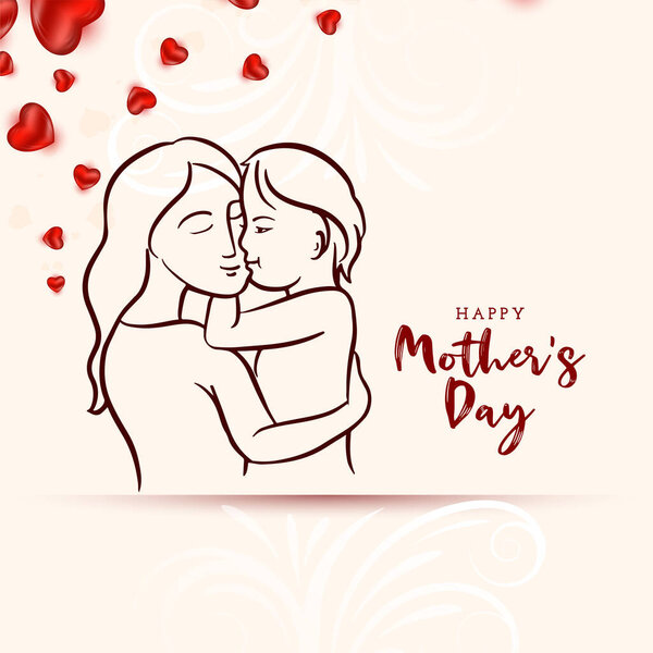 Modern Happy Mother's day beautiful celebration card design vector