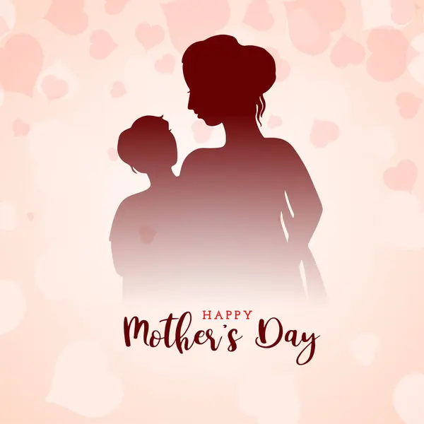 Bonito Feliz Dia Das Mães Celebração Lindo Cartão Vetor Design —  Vetores de Stock
