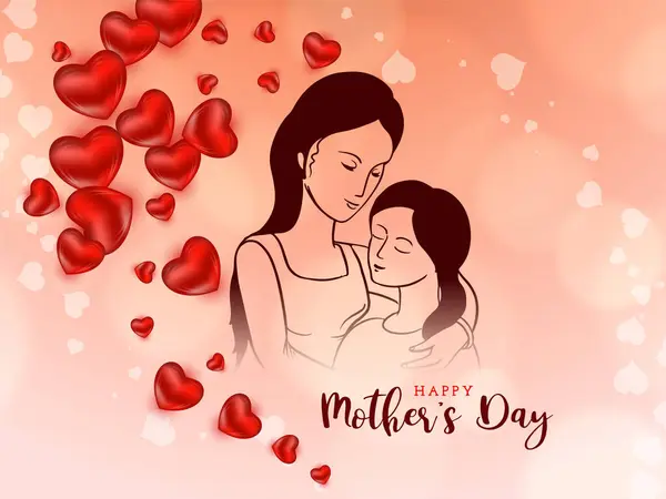 Happy Mother Day Viering Mooie Achtergrond Ontwerp Vector Rechtenvrije Stockillustraties