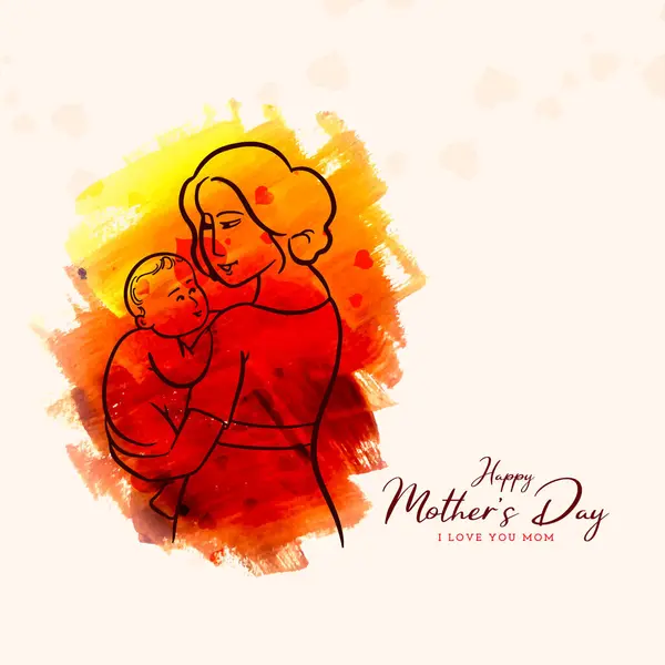 Moderní Happy Mother Den Krásné Oslavy Karta Design Vektor Royalty Free Stock Ilustrace