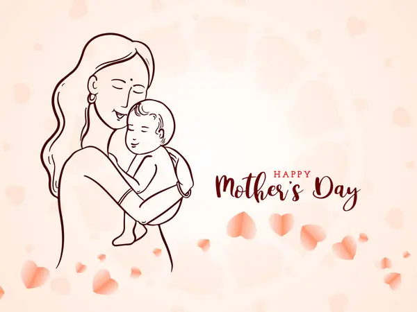 Прекрасне Святкування Дня Матері Прекрасний Вектор Дизайну Листівок Векторна Графіка