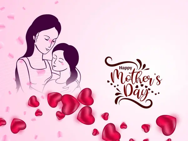 Happy Mother Day Celebration Stylish Elegant Background Design Vector Illustrazione Stock