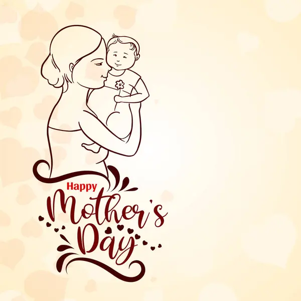 Happy Mother Day Celebration Stylish Elegant Background Design Vector Лицензионные Стоковые Иллюстрации