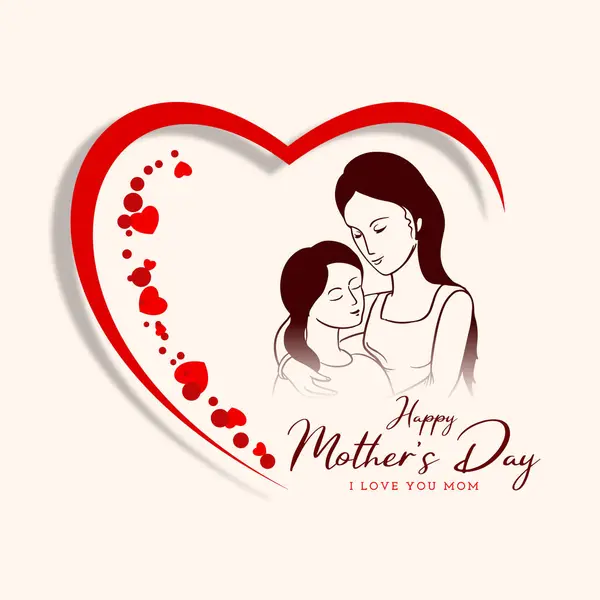 Happy Mother Day Viering Stijlvolle Elegante Achtergrond Ontwerp Vector Stockillustratie