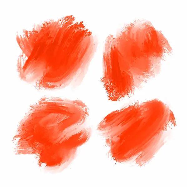 Современный Красный Цвет Кисти Мазок Пятна Дизайн Пятно Набор Вектор Стоковая Иллюстрация