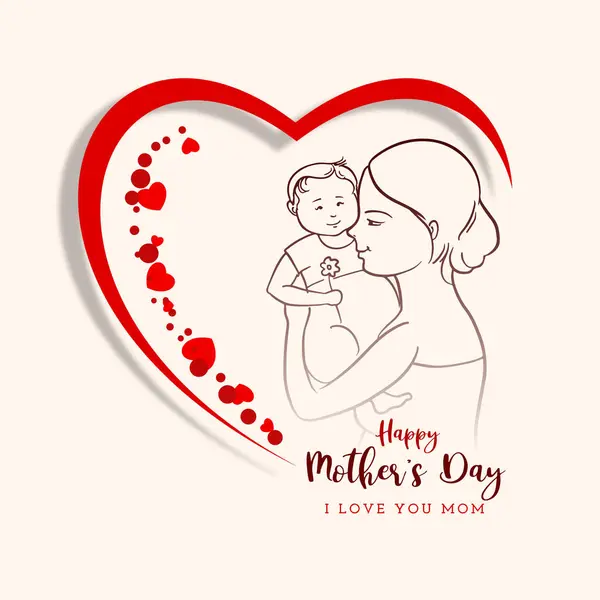 Modern Happy Mother Day Celebration Lovely Background Vector Stock Illustration