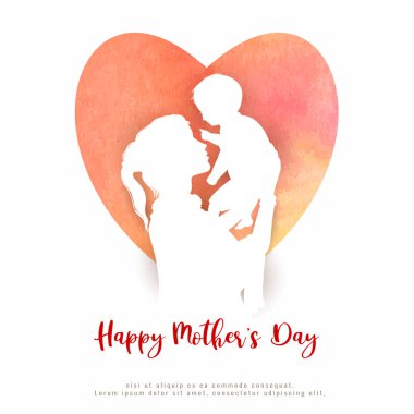 Güzel anne ve çocuk tasarım vektörlü Anneler Günün kutlu olsun.