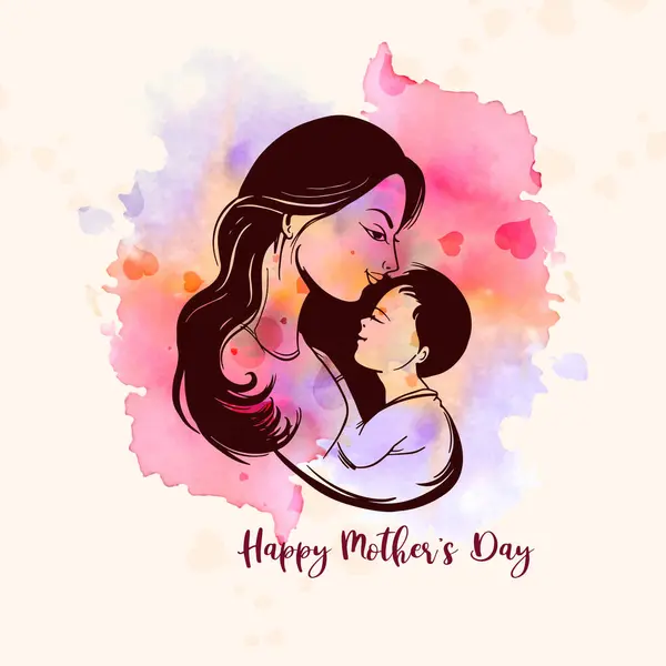 Šťastný Den Matek Blahopřání Krásnou Matkou Dítě Design Vektor Vektorová Grafika
