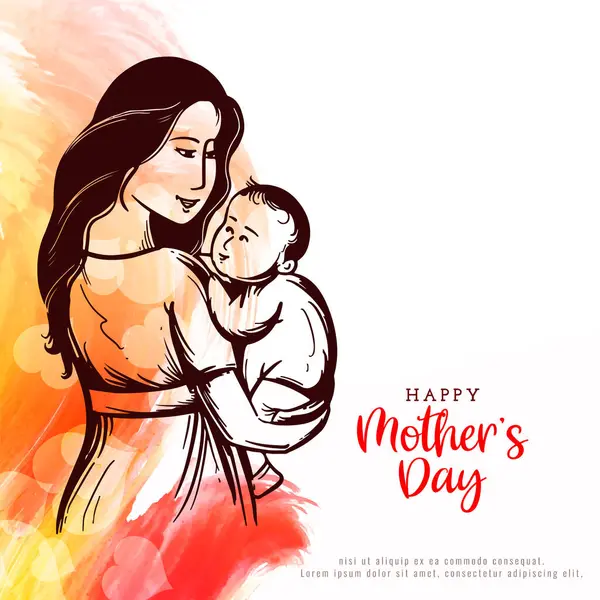 Happy Mother Day Celebration Elegant Decorative Background Vector Stock Illustration