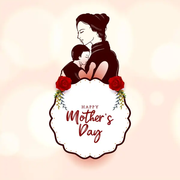 Dekorativní Happy Mother Den Oslav Karta Ilustrační Vektor Stock Vektory
