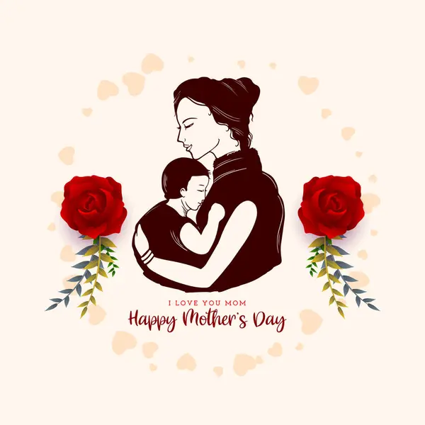 Decorative Happy Mother Day Celebration Card Illustration Vector Stock Vector
