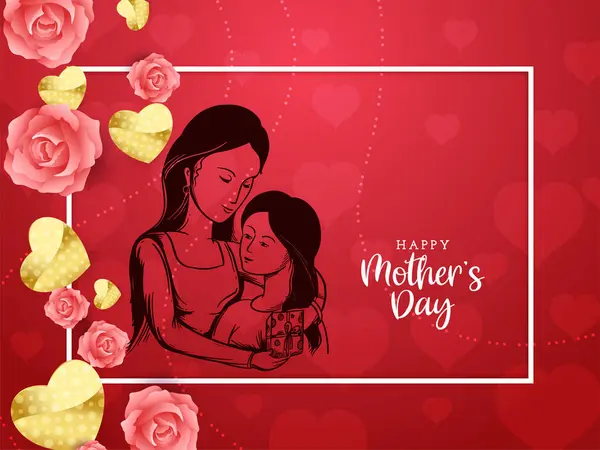 Abstract Happy Mother Day Celebration Greeting Card Design Vector Ліцензійні Стокові Вектори