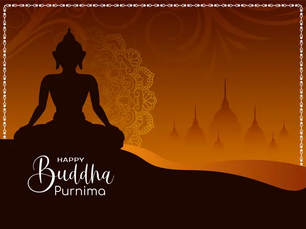 stock vector Happy Buddha Purnima religious Indian festival celebration card vector
