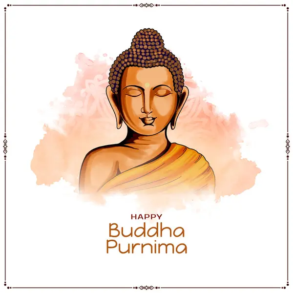 Krásný Šťastný Buddha Purnima Indický Festival Blahopřání Vektor Vektorová Grafika