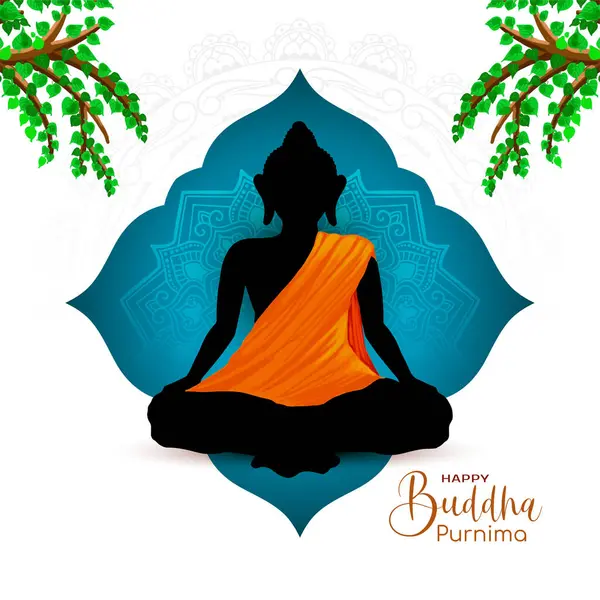 Happy Buddha Purnima Indisches Fest Religiöser Hintergrund Vektor lizenzfreie Stockvektoren