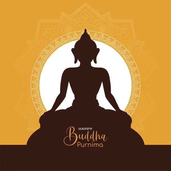 Happy Buddha Purnima Indian Festival Religious Background Vector ストックベクター