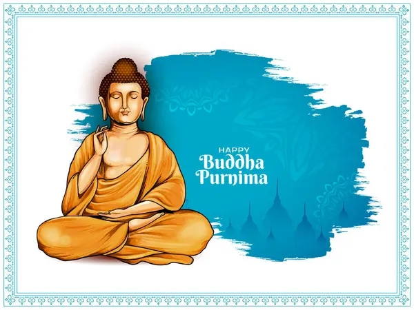 Glad Buddha Purnima Indiska Festivalen Religiös Bakgrund Vektor Royaltyfria illustrationer