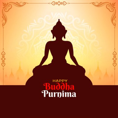 Şık Mutlu Buda Purnima Hindu geleneksel festival arka plan vektörü
