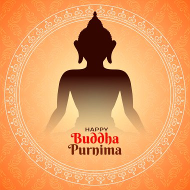 Şık Mutlu Buda Purnima Hindu geleneksel festival arka plan vektörü