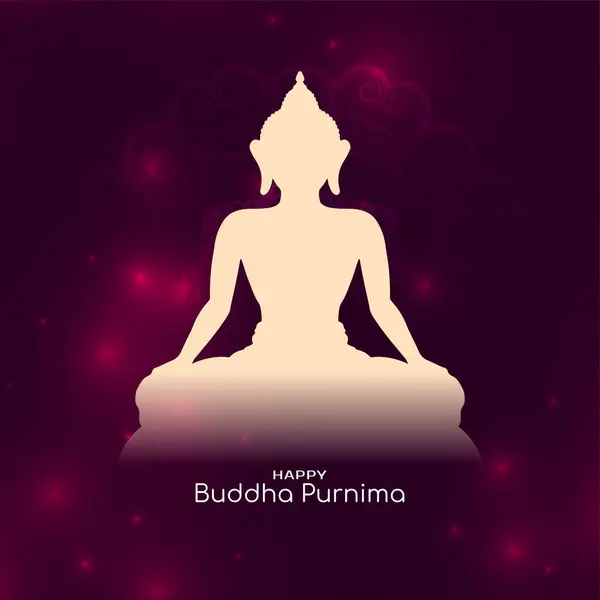 Happy Buddha Purnima Indyjski Festiwal Religijne Święto Wektor Karty Ilustracja Stockowa