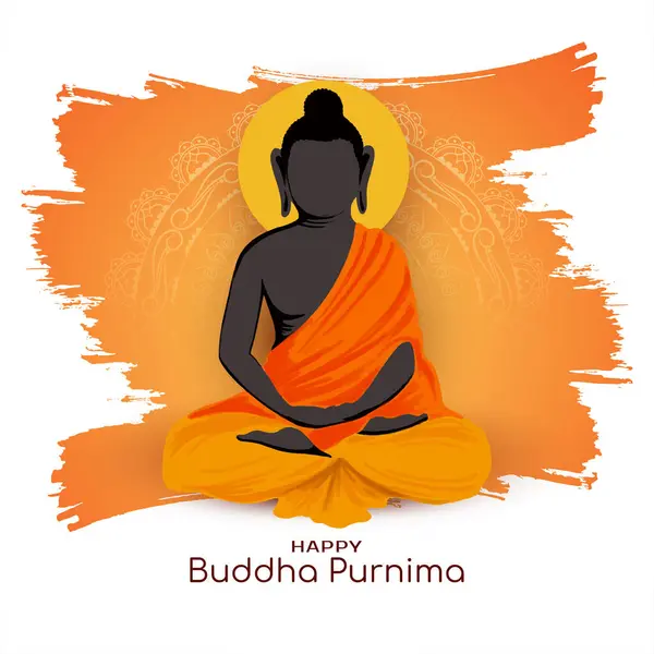 Piękny Happy Buddha Purnima Indyjski Festiwal Świętowanie Karty Wektor Wektor Stockowy