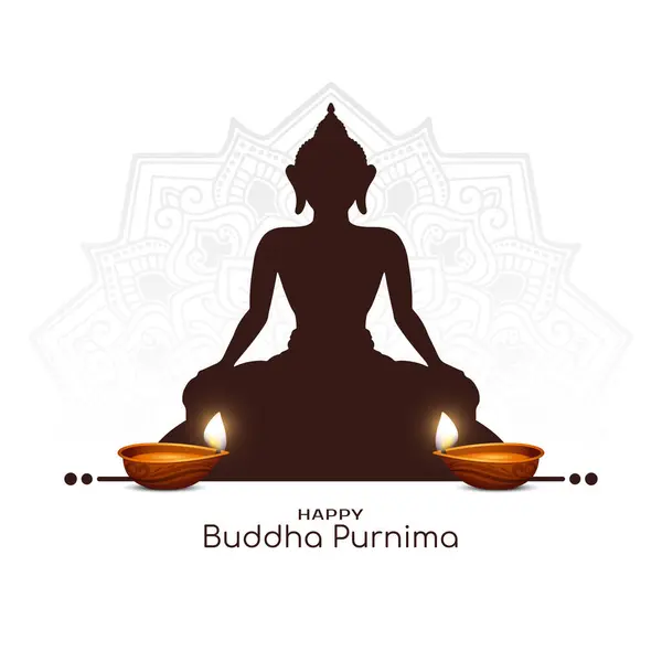 Happy Buddha Purnima Indyjski Festiwal Religijne Święto Wektor Karty Ilustracje Stockowe bez tantiem