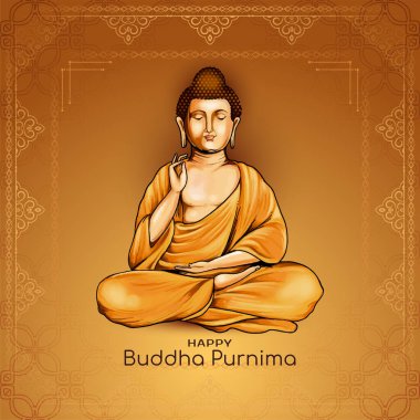 Şık Mutlu Buda Purnima geleneksel Hint festivali arka plan vektörü