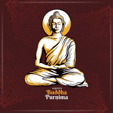 Mutlu Buda Purnima kültürel Hint festivali arkaplan illüstrasyon vektörü