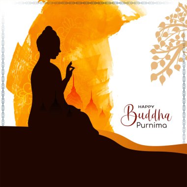 Mutlu Buda Purnima Hint Festivali Zarif selamlama arka plan vektörü