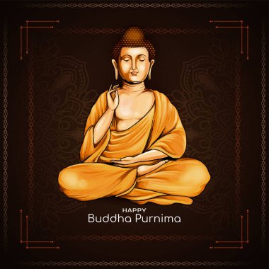 Mutlu Buda Purnima kültürel Hint festivali arkaplan illüstrasyon vektörü