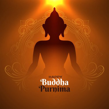 Mutlu Buda Purnima kültürel Hint festivali arkaplan illüstrasyon vektörü
