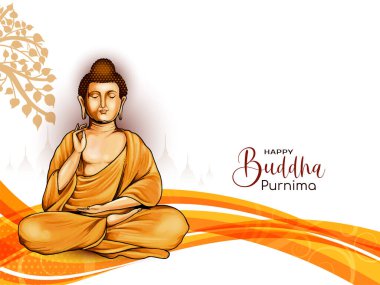 Mutlu Buda Purnima Hint dini festivali dekoratif arka plan vektörü