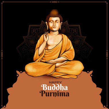 Mutlu Buda Purnima Hint Festivali Zarif selamlama arka plan vektörü