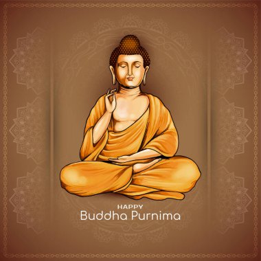 Mutlu Buda Purnima Hint dini festivali dekoratif arka plan vektörü