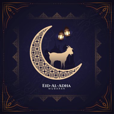 Kurban Bayramı Mübarek, İslami İslam Festivali 'nin arka plan vektörü