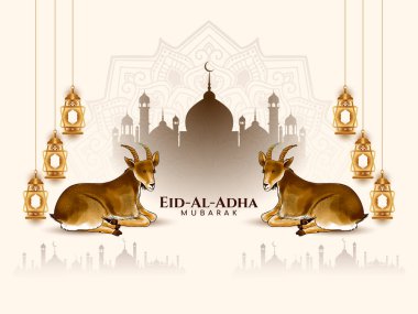Dini Kurban Mübarek İslami festival arka plan vektörü