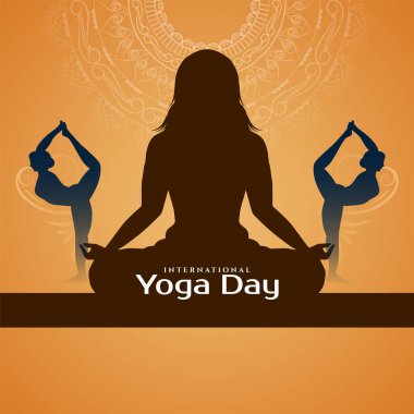 Uluslararası Yoga Günü arka plan vektörünü selamlıyor