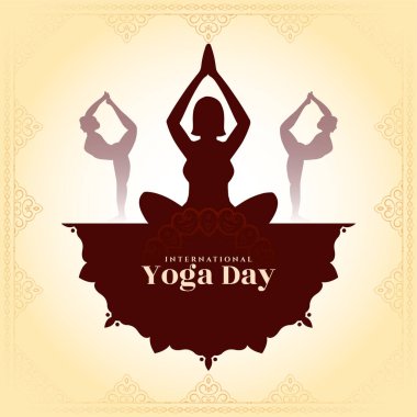Soyut Uluslararası Yoga Günü kutlama arka plan vektörü