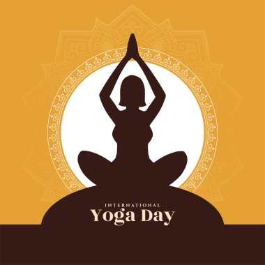 Uluslararası Yoga Günü 21 Haziran zarif arka plan vektörünü kutladı