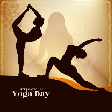 Uluslararası Yoga Günü arka plan vektörünü selamlıyor