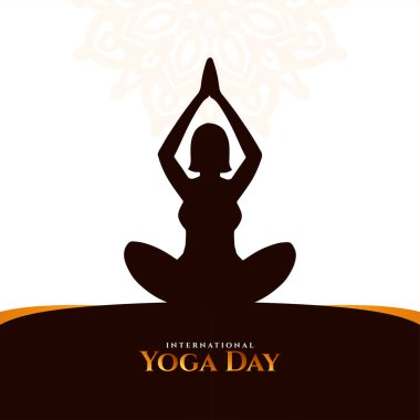 Uluslararası Yoga Günü modern dekoratif arka plan vektörünü kutladı