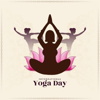 Uluslararası Yoga Günü arka plan vektörünü selamlıyor