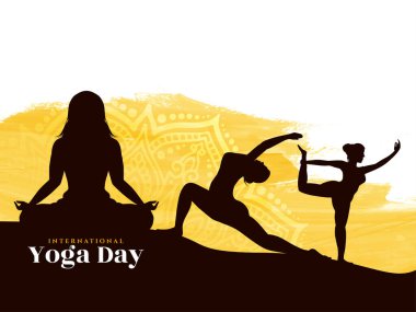 Uluslararası Yoga Günü modern dekoratif arka plan vektörünü kutladı