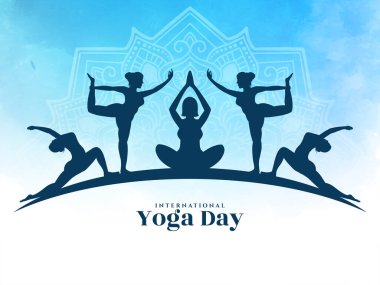 Soyut Uluslararası Yoga Günü kutlama arka plan vektörü